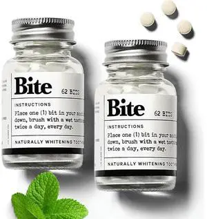 Whitening Toothpaste Tablets 2 Months Fluoride Free, Nano Hydroxyapatite + Xylitol, Mint Vegan, Cruelty-Free, Made in USA, Sensitive Teeth, Travel Size, Adults, Kids, (2 Bottles, 124 Tabs) Whitening Toothpaste Tablets 2 Months Fluoride Free, Nano Hydroxyapatite + Xylitol, Mint Vegan, Cruelty-Free, Made in USA, Sensitive Teeth, Travel Size, Adults, Kids, (2 Bottles, 124 Tabs)