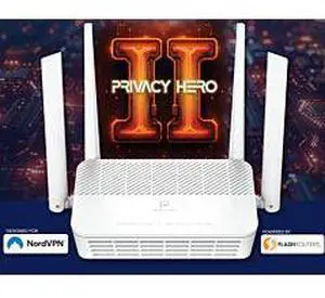 Privacy Hero 2 WiFi 6 VPN Router with 1 Year NordVPN + 1 Year Privacy Premium Included, Whole-Home VPN Protection, Streaming Relocation, Parental Controls, Ad & Malware Blocking Privacy Hero 2 WiFi 6 VPN Router with 1 Year NordVPN + 1 Year Privacy Premium Included, Whole-Home VPN Protection, Streaming Relocation, Parental Controls, Ad & Malware Blocking