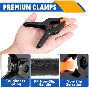 72 Pack 3.5 inch Plastic Spring Clamps, Backdrop Clips Black Heavy Duty Clips, Plastic Clamps for Crafts, Backdrop Stand, Woodworking, Photography 72 Pack 3.5 inch Plastic Spring Clamps, Backdrop Clips Black Heavy Duty Clips, Plastic Clamps for Crafts, Backdrop Stand, Woodworking, Photography