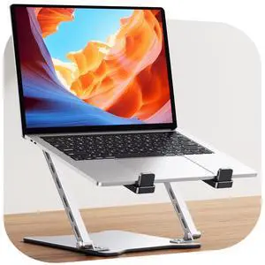 RIWUCT 2026 Ultra-Slim Portable Laptop Stand for Desk, Height Adjustable & Dual-Bar Support Laptop Riser Holder, Ventilated Computer Printer Stand, Compatible with MacBook/Dell/HP(10-15.6") RIWUCT 2026 Ultra-Slim Portable Laptop Stand for Desk, Height Adjustable & Dual-Bar Support Laptop Riser Holder, Ventilated Computer Printer Stand, Compatible with MacBook/Dell/HP(10-15.6")