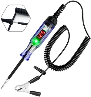 Test Light Automotive 3-120V DC LED Digital Circuit Tester with Voltage Display, Auto Bidirectional Voltage Tester, Electric Test Probe Pen for Car Battery Polarity Continuity Fuses Test Light Automotive 3-120V DC LED Digital Circuit Tester with Voltage Display, Auto Bidirectional Voltage Tester, Electric Test Probe Pen for Car Battery Polarity Continuity Fuses