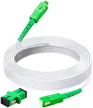 Simplex SC/APC to SC/APC Fiber Optic Internet CableSingle Mode Armored Fiber Optical Patch Cord9/125um OS1/OS2 Compatible Att Fiber Cable LSZH White (2m/6ft) Simplex SC/APC to SC/APC Fiber Optic Internet CableSingle Mode Armored Fiber Optical Patch Cord9/125um OS1/OS2 Compatible Att Fiber Cable LSZH White (2m/6ft)