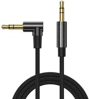 3.5mm Audio Cable 3FT/0.9M, 3.5mm Right Angle Male to Male Auxiliary Jack HiFi Cable with Silver-Plating Copper Core for Car Stereos, iPhone, PS4, Beats, Echo-Dot & More 3.5mm Audio Cable 3FT/0.9M, 3.5mm Right Angle Male to Male Auxiliary Jack HiFi Cable with Silver-Plating Copper Core for Car Stereos, iPhone, PS4, Beats, Echo-Dot & More