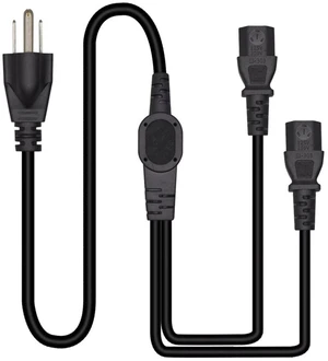 6.5FT/2M Computer Power Splitter Cord NEMA 5-15P to IEC320 2X C13 Monitor Power Cord, Y-Power Cable, C13 Splitter,16AWG/18AWG,10A 125V,Power Supply for 2 Devices at a Time, UL Listed 6.5FT/2M Computer Power Splitter Cord NEMA 5-15P to IEC320 2X C13 Monitor Power Cord, Y-Power Cable, C13 Splitter,16AWG/18AWG,10A 125V,Power Supply for 2 Devices at a Time, UL Listed