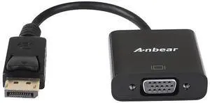 DisplayPort to VGA Adapter, Gold Plated DisplayPort for Enabled Desktops and Laptops to VGA Converter 1080P@60HZ(1Pack, DP) DisplayPort to VGA Adapter, Gold Plated DisplayPort for Enabled Desktops and Laptops to VGA Converter 1080P@60HZ(1Pack, DP)