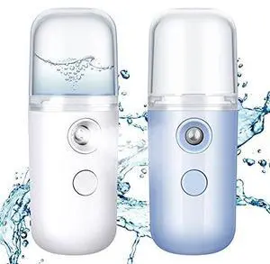 2 Pack Nano Facial Mister for Lashes Sprayer,White and Blue | Handheld Face Mister Bottle for Eyelash Extensions USB Rechargeable 1 oz Mini Skin Care Machine for Daily Makeup 2 Pack Nano Facial Mister for Lashes Sprayer,White and Blue | Handheld Face Mister Bottle for Eyelash Extensions USB Rechargeable 1 oz Mini Skin Care Machine for Daily Makeup
