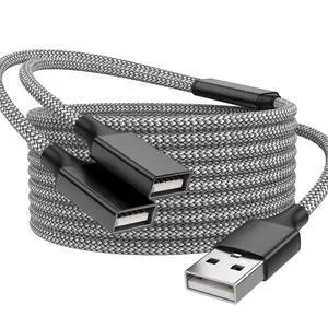 USB Splitter, 3.3FT A Male to 2 Female Extension Cable, USB Splitter 1 in 2 Out Support Charging and Data Transfer for Printer/Keyboard/Flash Drive/PlayStation/Laptop/LED Etc(Black) USB Splitter, 3.3FT A Male to 2 Female Extension Cable, USB Splitter 1 in 2 Out Support Charging and Data Transfer for Printer/Keyboard/Flash Drive/PlayStation/Laptop/LED Etc(Black)