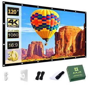 Outdoor Projector Screen 120 inch, Washable Projector Screen 16:9 Foldable Anti-Crease Portable Projector Movies Screen for Home Theater Outdoor Indoor Support Double Sided Projection Outdoor Projector Screen 120 inch, Washable Projector Screen 16:9 Foldable Anti-Crease Portable Projector Movies Screen for Home Theater Outdoor Indoor Support Double Sided Projection