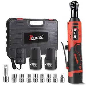 3/8" Cordless Electric Ratchet Wrench Set, 18V Power Ratchet Tool Kit With 2 Packs 2000mAh Battery And Charger, 45 FT-LBS Battery Powered Wrench with LED Lights 3/8" Cordless Electric Ratchet Wrench Set, 18V Power Ratchet Tool Kit With 2 Packs 2000mAh Battery And Charger, 45 FT-LBS Battery Powered Wrench with LED Lights