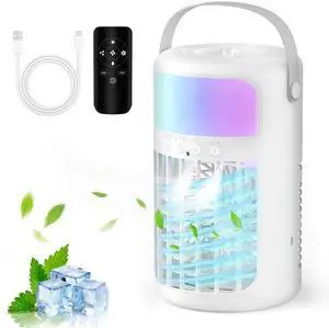 Portable Air Conditioners, Evaporative Air Cooler, 4-in-1 Portable AC Fan, 1500ML Tank, 3 Speeds & 2 Mist Modes, Remote, USB-C Cooling for Bedroom Office Camping Portable Air Conditioners, Evaporative Air Cooler, 4-in-1 Portable AC Fan, 1500ML Tank, 3 Speeds & 2 Mist Modes, Remote, USB-C Cooling for Bedroom Office Camping