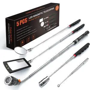 Telescoping Magnetic Pick Up Tool with 1lb& 15lb Pickup Rod, Round& Square 360 Swivel Adjustable Inspection Mirror, Flexible LED Flashlight, Fathers Day Dad Gifts, Birthday Gifts for Men Women Him Telescoping Magnetic Pick Up Tool with 1lb& 15lb Pickup Rod, Round& Square 360 Swivel Adjustable Inspection Mirror, Flexible LED Flashlight, Fathers Day Dad Gifts, Birthday Gifts for Men Women Him