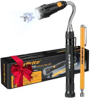 2-Piece Magnetic Pick Up Tool Set, Telescoping 360 Swivel Extensible Magnet Tool with LED Light, Gift for Dad, Mom, Husband, Birthday, Mechanic & Garage Tool 2-Piece Magnetic Pick Up Tool Set, Telescoping 360 Swivel Extensible Magnet Tool with LED Light, Gift for Dad, Mom, Husband, Birthday, Mechanic & Garage Tool