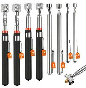 8Pcs Telescoping Magnetic Pickup Tool 1.5LB 3LB 10LB 15LB Extendable Magnet Stick Set Grabber Tools Stainless Steel Portable Bolt Screws Reacher Magnetic Nail Picker for Men Husband Birthday Christmas 8Pcs Telescoping Magnetic Pickup Tool 1.5LB 3LB 10LB 15LB Extendable Magnet Stick Set Grabber Tools Stainless Steel Portable Bolt Screws Reacher Magnetic Nail Picker for Men Husband Birthday Christmas