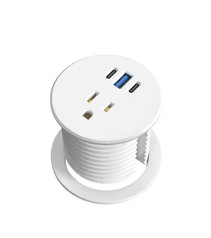 Desk Grommet Power Outlet, 2.5 inch Desktop Recessed Outlet with 20W Fast Charging USB-C Port, Flush Mount Outlet for Conference Rooms, Office Tables, Furniture (White, 10FT) Desk Grommet Power Outlet, 2.5 inch Desktop Recessed Outlet with 20W Fast Charging USB-C Port, Flush Mount Outlet for Conference Rooms, Office Tables, Furniture (White, 10FT)