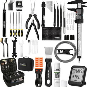 76pcs 3D Printer Tools Kit with Bag, 3D Printer Accessories includes Digital Caliper, Hygrometer, PTFE Tube Kit, Deburring Tool, Scrapers, Nozzle Cleaning, for Bambu Lab, Ender 3, FDM/SLA Printers etc 76pcs 3D Printer Tools Kit with Bag, 3D Printer Accessories includes Digital Caliper, Hygrometer, PTFE Tube Kit, Deburring Tool, Scrapers, Nozzle Cleaning, for Bambu Lab, Ender 3, FDM/SLA Printers etc