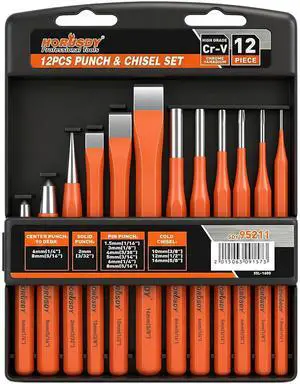 12-Piece Punch and Chisel Set, Including Cold Chisels, Pin Punch, Center Punch 12-Piece Punch and Chisel Set, Including Cold Chisels, Pin Punch, Center Punch