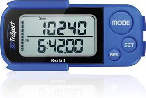 3DTriSport 3D Walking Pedometer with Clip & Strap, Accurate Step Counter with 30-Day Memory, Distance in Miles/KM with Large Display Perfect for Seniors & Beginners, eBook Included 3DTriSport 3D Walking Pedometer with Clip & Strap, Accurate Step Counter with 30-Day Memory, Distance in Miles/KM with Large Display Perfect for Seniors & Beginners, eBook Included