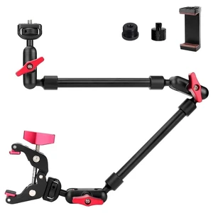 22" Articulating Magic Arm Camera Mount, Desk Clamp Overhead Mount | Anti-deflection lock, anti-slip pads, 0.55lb load, 1/4 3/8 5/8 adapters, aluminum, POV, light, phone, webcam, mic, vlogging 22" Articulating Magic Arm Camera Mount, Desk Clamp Overhead Mount | Anti-deflection lock, anti-slip pads, 0.55lb load, 1/4 3/8 5/8 adapters, aluminum, POV, light, phone, webcam, mic, vlogging