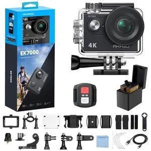 EK7000 4K30fps Action Camera - 131ft Waterproof Camera with Remote Control 4X Zoom Ultra HD 20MP Underwater Camera with Accessories Kit EK7000 4K30fps Action Camera - 131ft Waterproof Camera with Remote Control 4X Zoom Ultra HD 20MP Underwater Camera with Accessories Kit