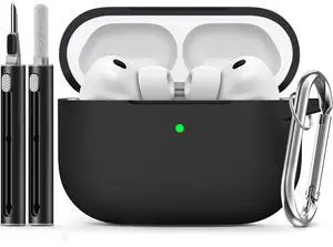 for AirPods Pro 3 Case 2025 with Cleaner Kit,Black for AirPods Pro 3 Case 2025 with Cleaner Kit,Black