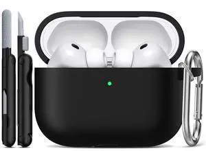 for AirPods Pro 3 Case Soft Silicone Protective Cover, Black for AirPods Pro 3 Case Soft Silicone Protective Cover, Black