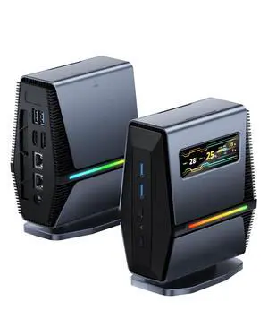 KOOFORWAY Mini PC Ryzen 7 8745HS (Up to 4.9GHz), 16GB DDR5 RAM 1TB SSD, Mini Desktop Computer with LED Screen, Triple 4K Display, Dual 2.5G LAN, WiFi 6E, BT5.3, Win 11 Pro for Business (Silver Gray) KOOFORWAY Mini PC Ryzen 7 8745HS (Up to 4.9GHz), 16GB DDR5 RAM 1TB SSD, Mini Desktop Computer with LED Screen, Triple 4K Display, Dual 2.5G LAN, WiFi 6E, BT5.3, Win 11 Pro for Business (Silver Gray)