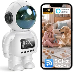 Picturesky 2K Astronaut Indoor Clock Camera, WiFi6 2.4G/5G Baby Pet Monitor, TempHumidity Display, 2Way Audio, Color Night Vision, AI Baby Cry/Human Detection, TF Card & Cloud Storage Picturesky 2K Astronaut Indoor Clock Camera, WiFi6 2.4G/5G Baby Pet Monitor, TempHumidity Display, 2Way Audio, Color Night Vision, AI Baby Cry/Human Detection, TF Card & Cloud Storage