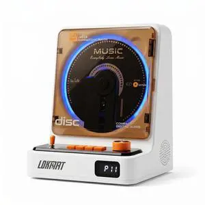 Portable CD player, Bluetooth 5.3, home CD player, with HiFi speakers, rechargeable 5200mAh battery, Micro SD/AUX interface, desktop CD player, 6 light modes. White Portable CD player, Bluetooth 5.3, home CD player, with HiFi speakers, rechargeable 5200mAh battery, Micro SD/AUX interface, desktop CD player, 6 light modes. White