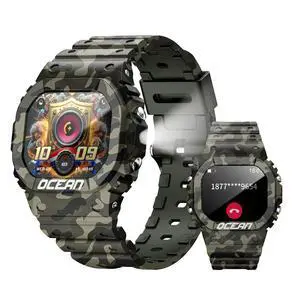 Ocean Sports Watch Features 1.75-Inch Screen, Bluetooth Call, Payment Reminders, 100+ Sports Functions, Outdoor Waterproof, Flashlight Function Burgundy Camouflage Green Ocean Sports Watch Features 1.75-Inch Screen, Bluetooth Call, Payment Reminders, 100+ Sports Functions, Outdoor Waterproof, Flashlight Function Burgundy Camouflage Green