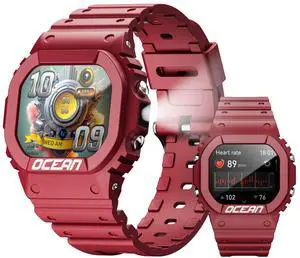 Ocean Sports Watch Features 1.75-Inch Screen, Bluetooth Call, Payment Reminders, 100+ Sports Functions, Outdoor Waterproof, Flashlight Function Burgundy Burgundy Ocean Sports Watch Features 1.75-Inch Screen, Bluetooth Call, Payment Reminders, 100+ Sports Functions, Outdoor Waterproof, Flashlight Function Burgundy Burgundy