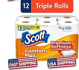 Scott Comfort Plus Toilet Paper, 12 Triple Rolls Scott Comfort Plus Toilet Paper, 12 Triple Rolls