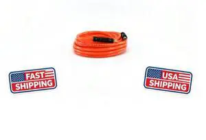 Hyper Tough 3/8\" x 50\" PVC Air Hose With 1/4 Inch NPT Hose Threads - Most Lightest & Dependable Hose Hyper Tough 3/8\" x 50\" PVC Air Hose With 1/4 Inch NPT Hose Threads - Most Lightest & Dependable Hose