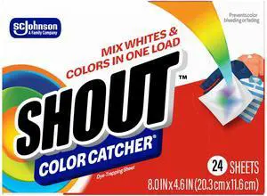Shout Color Catcher Dye-Trapping Sheets, 24 Sheets Shout Color Catcher Dye-Trapping Sheets, 24 Sheets