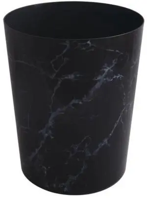 Mainstays 5 Gallon Plastic Bathroom Trash Can with No Lid, Black Marble Mainstays 5 Gallon Plastic Bathroom Trash Can with No Lid, Black Marble
