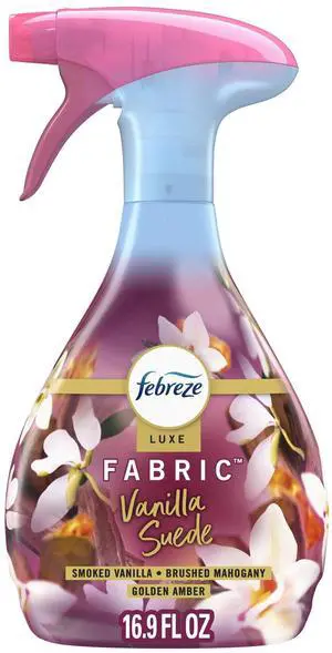 Febreze Fabric Spray Air Freshener Odor-Fighting Fabric Refresher, Vanilla Suede Scent, 16.9 fl oz Febreze Fabric Spray Air Freshener Odor-Fighting Fabric Refresher, Vanilla Suede Scent, 16.9 fl oz