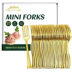 100CT Mini Gold Forks 4-Inch for Desserts 100CT Mini Gold Forks 4-Inch for Desserts
