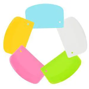 5 Pack Plastic Bench Scraper, 5.3x3.6Inch, Dough Scraper, Bowl Spatula, Pastry Cutter for Bread, Pastry, Pizza, Baking Cake (Multicolor) 5 Pack Plastic Bench Scraper, 5.3x3.6Inch, Dough Scraper, Bowl Spatula, Pastry Cutter for Bread, Pastry, Pizza, Baking Cake (Multicolor)