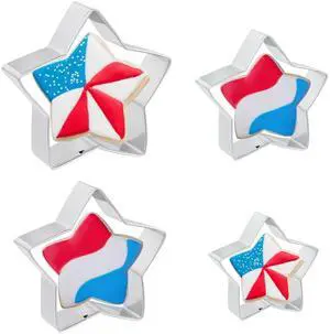JOB JOL 4-Pack Star Cookie Cutters, 2" to 3.8", for 4th of July JOB JOL 4-Pack Star Cookie Cutters, 2" to 3.8", for 4th of July