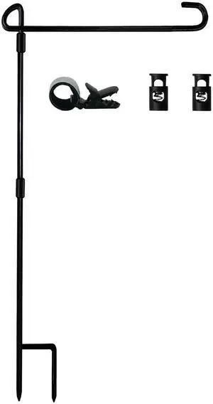 Garden Flag Stand Holder Pole with Flag Stopper and Clip, Waterproof Powder-Coated Paint for House Flags, Decorative Yard Seasonal Flags Garden Flag Stand Holder Pole with Flag Stopper and Clip, Waterproof Powder-Coated Paint for House Flags, Decorative Yard Seasonal Flags