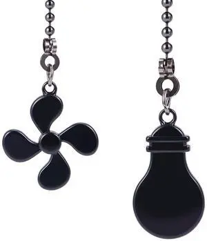 2 Pack Ceiling Fan Pull Chain Extension Set, 12 Inches Light Bulb Shaped Pull Chains Extenders for Ceiling Fans & Lamps, Decorative Pulls (1 Light and 1 Fan) 2 Pack Ceiling Fan Pull Chain Extension Set, 12 Inches Light Bulb Shaped Pull Chains Extenders for Ceiling Fans & Lamps, Decorative Pulls (1 Light and 1 Fan)