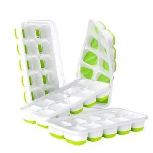 DOQAUS 4-Pack Silicone Ice Cube Trays with Lids for Freezer DOQAUS 4-Pack Silicone Ice Cube Trays with Lids for Freezer