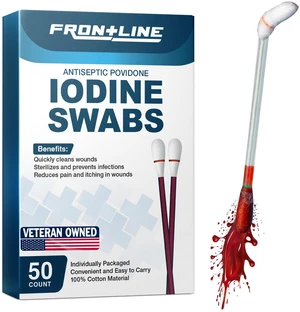Povidone Iodine Swabs, 50 Pack, Iodine Antiseptic Solution for Wound Care Povidone Iodine Swabs, 50 Pack, Iodine Antiseptic Solution for Wound Care
