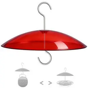 8" Mini Plastic Red Rain Cover Weather Guard Baffle Dome for Bird Feeder 8" Mini Plastic Red Rain Cover Weather Guard Baffle Dome for Bird Feeder