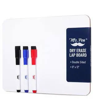 Mr. Pen Small Dry Erase Lapboard, 9x12 Inches, 3 Markers Mr. Pen Small Dry Erase Lapboard, 9x12 Inches, 3 Markers