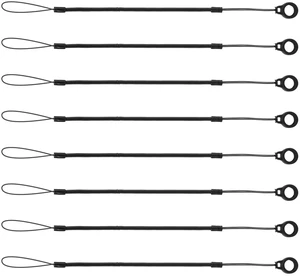BOXOB 8-Pack Elastic Tether Lanyard, 9.8 Inch Pen Leash Anti-Lose Retractable Spring Coil Strap for Stylus Pen Tablet (Black) BOXOB 8-Pack Elastic Tether Lanyard, 9.8 Inch Pen Leash Anti-Lose Retractable Spring Coil Strap for Stylus Pen Tablet (Black)