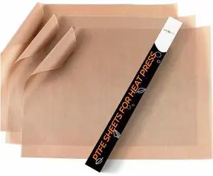 HTVRONT PTFE Sheets 3 Pack 12 x 16" Non Stick Heat Resistant Reusable Brown HTVRONT PTFE Sheets 3 Pack 12 x 16" Non Stick Heat Resistant Reusable Brown