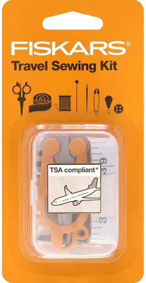 Fiskars 27-Piece Travel Sewing Kit with 39-Inch Measuring Tape, Orange Fiskars 27-Piece Travel Sewing Kit with 39-Inch Measuring Tape, Orange