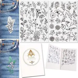 Patemby 50Pcs Water Soluble Embroidery Stabilizers, Stick and Stitch Wash Away Paper, Pre-Printed Designs Stencils Transfers for Hand Sewing Beginners Patemby 50Pcs Water Soluble Embroidery Stabilizers, Stick and Stitch Wash Away Paper, Pre-Printed Designs Stencils Transfers for Hand Sewing Beginners