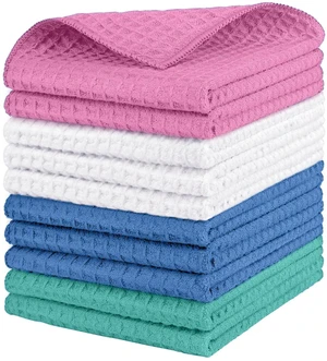 HOMEXCEL Waffle Weave Microfiber Towel 10-Pack 12x12in HOMEXCEL Waffle Weave Microfiber Towel 10-Pack 12x12in