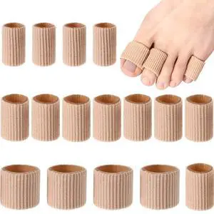 Blulu 16 Pcs Soft Gel Toe Cushion Tube Sleeves Corn Pad Protectors, Brown Blulu 16 Pcs Soft Gel Toe Cushion Tube Sleeves Corn Pad Protectors, Brown